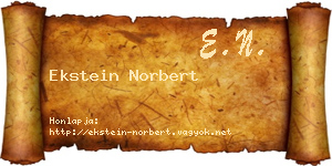 Ekstein Norbert névjegykártya
